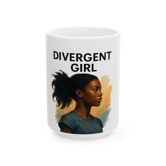 Divergent Girl Ceramic Mug - Inspirational Gift for Readers, Book Lovers, Novels, Home Decor, Tea and Coffee