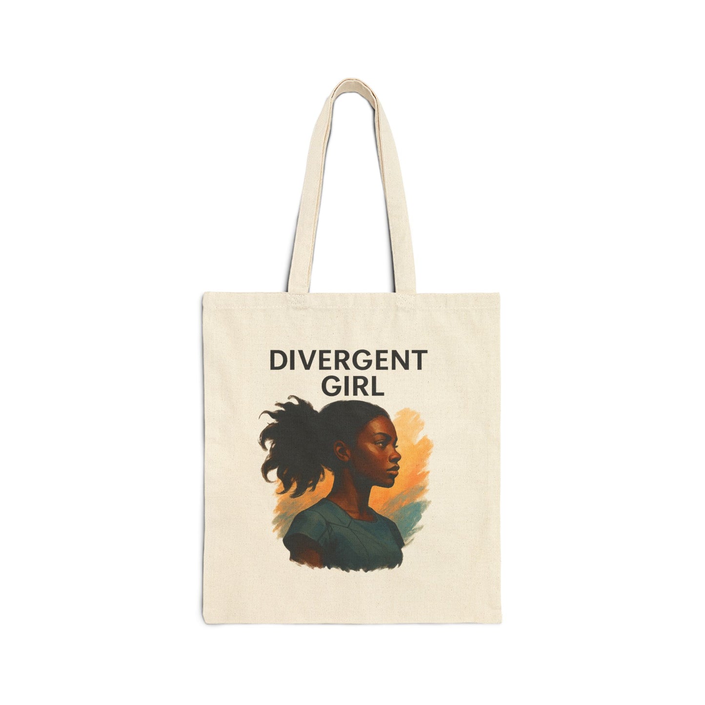 Divergent Girl Cotton Canvas Tote Bag, Eco-Friendly Shopping Tote, Gift for Book Lovers, Reusable Grocery Bag, Inspirational Tote