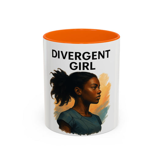 Divergent Girl Coffee Mug, Inspirational Mug, Gift for Book Lovers, Stylish Mug for Students, Unique Art Mug, Motivational Office Decor