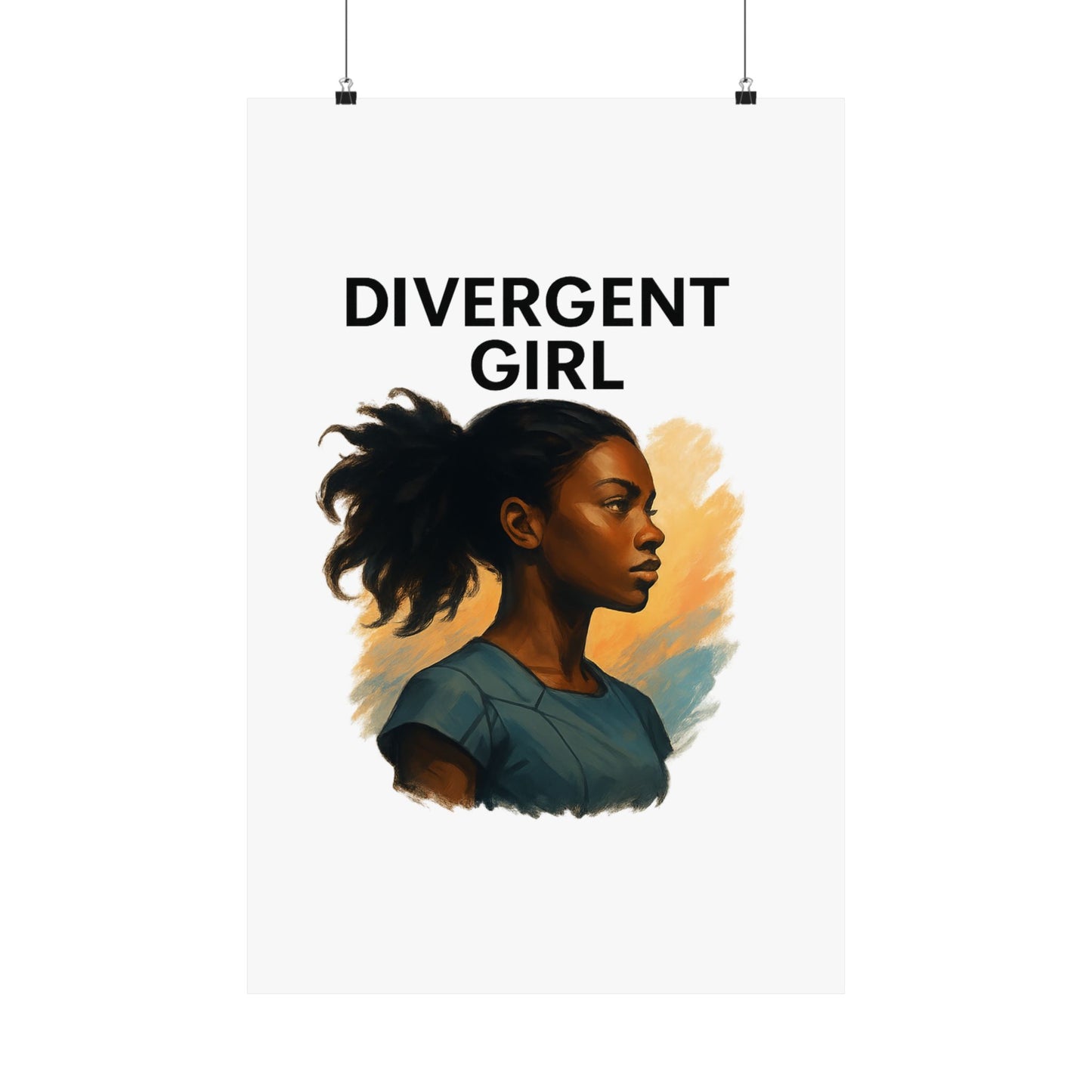 Divergent Girl Matte Vertical Posters, Inspirational Wall Art, Unique Gift for Teens, Home Decor, Literary Art Print