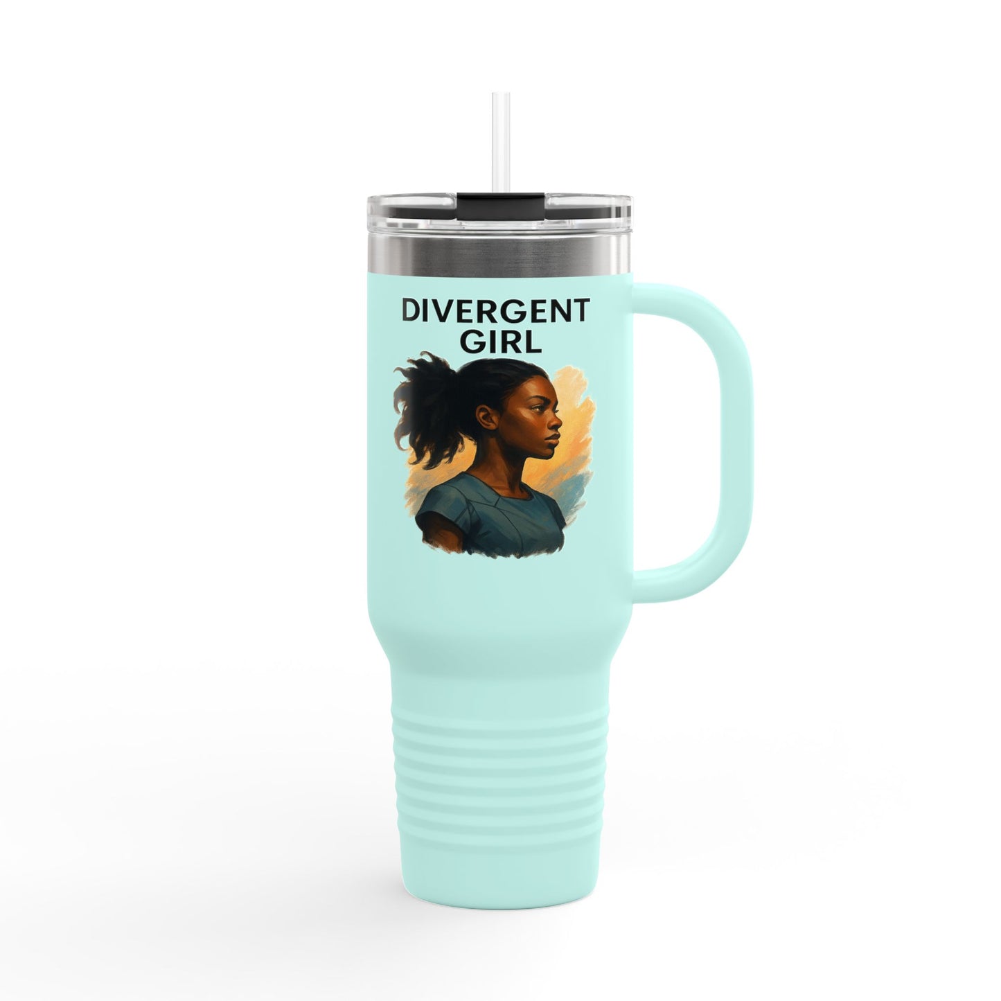 Divergent Girl Insulated Travel Mug, 40oz - Perfect for Adventurers, Hot/Cold Beverages, Gifts, Birthday, Road Trips, Eco-Friendly
