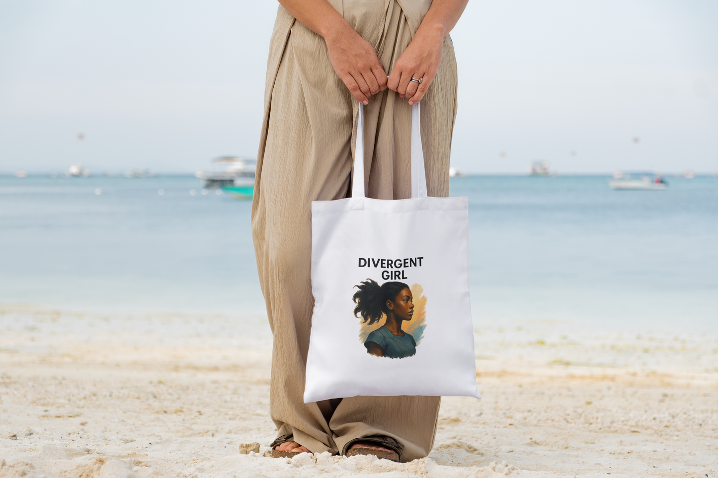 Divergent Girl Cotton Canvas Tote Bag, Eco-Friendly Shopping Tote, Gift for Book Lovers, Reusable Grocery Bag, Inspirational Tote