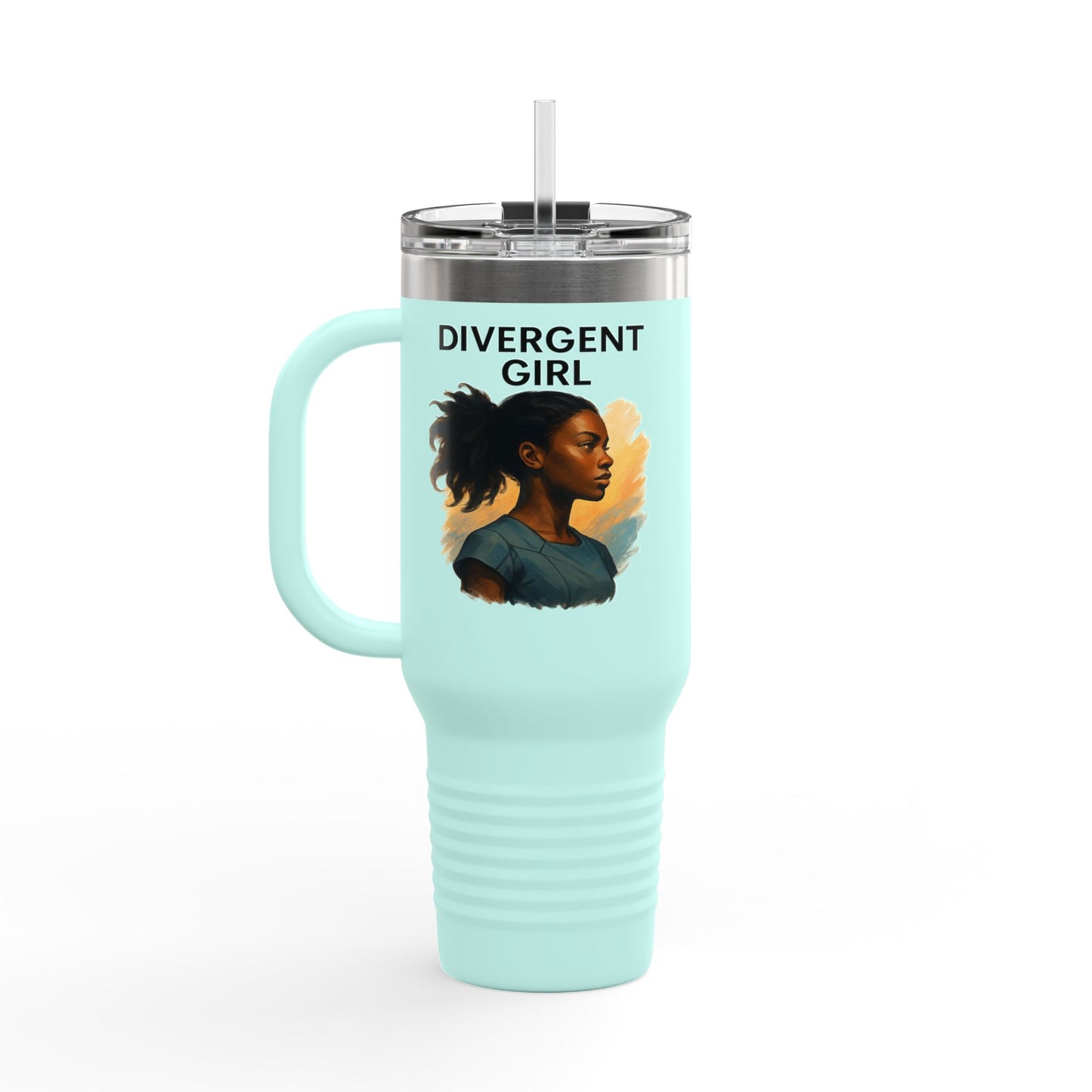 Divergent Girl Insulated Travel Mug, 40oz - Perfect for Adventurers, Hot/Cold Beverages, Gifts, Birthday, Road Trips, Eco-Friendly