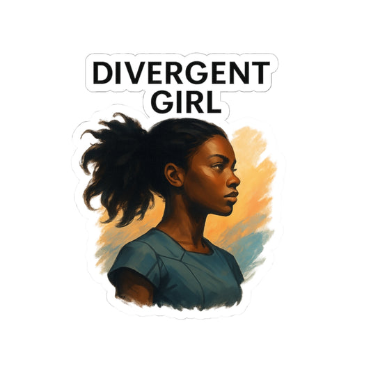 Divergent Girl Kiss-Cut Stickers - Empowering Wall Décor, Laptop Decals, Notebook embellishments, Gifts for Book Lovers, Artistic Stickers