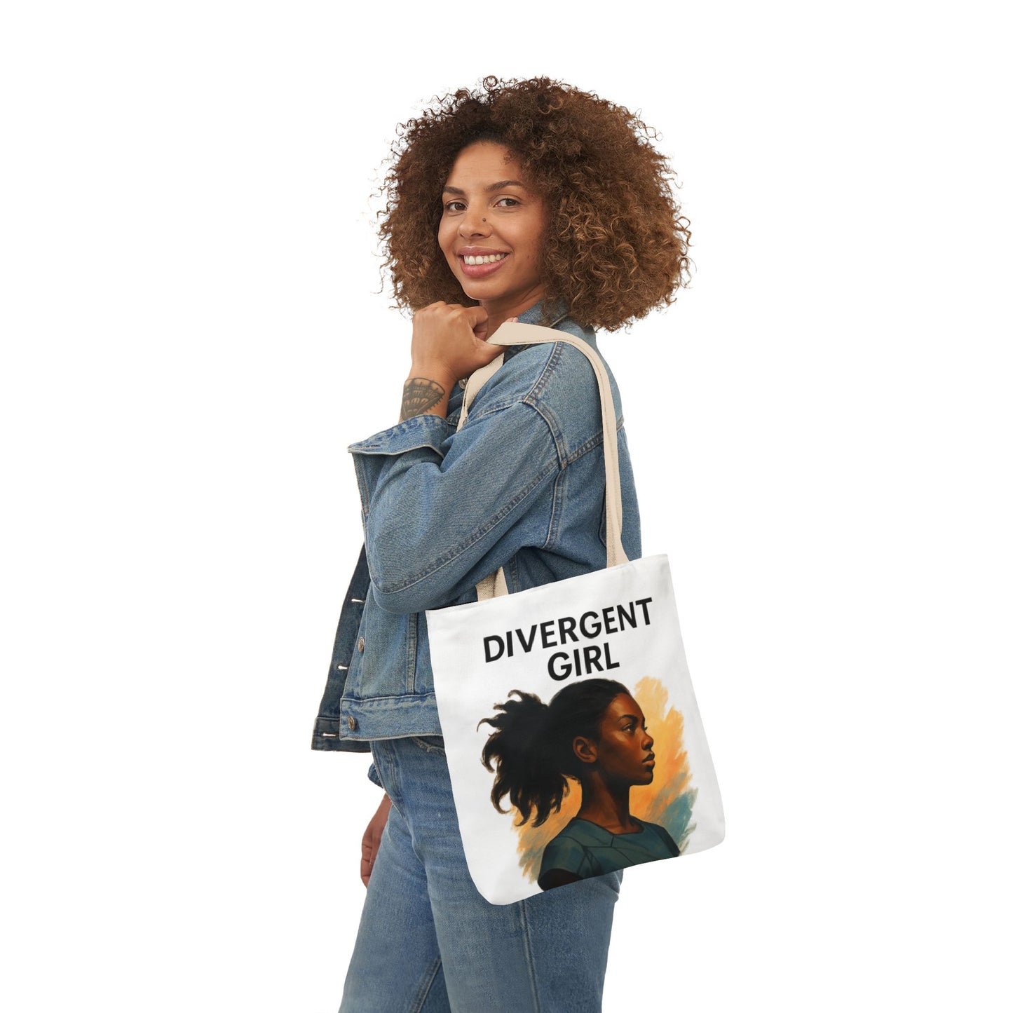 Divergent Girl Canvas Tote Bag, Stylish Reusable Shopping Bag, Great for Everyday Use, Gifts for Book Lovers