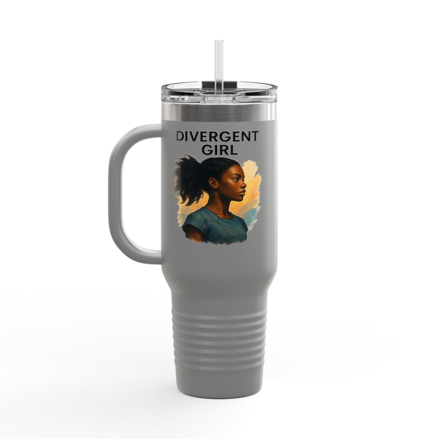 Divergent Girl Insulated Travel Mug, 40oz - Perfect for Adventurers, Hot/Cold Beverages, Gifts, Birthday, Road Trips, Eco-Friendly